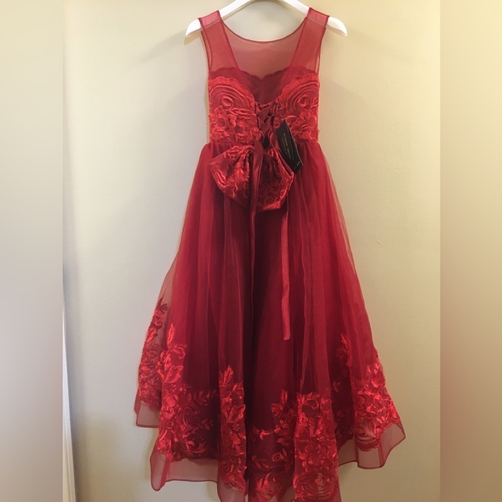 Girl’s Holiday Red Dress - Picture 2 of 9